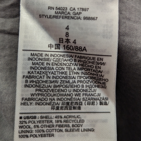 GAP| Women's Academy Blazer Jacket | HeathervGray | Used | Size 4 - Picture 12 of 13